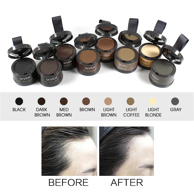 Sevich Hairline Powder 13 Color Hair Root Cover Up Water Proof Instant Modified Repair Hair Shadow Powder Makeup Concealer,hair building powder,hair coloring product