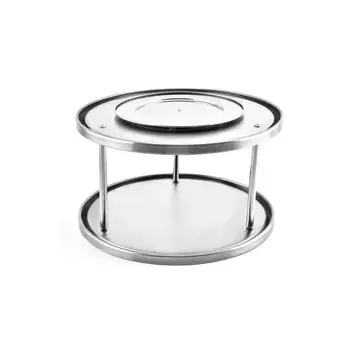 

Stainless Steel 2 Tier Spices Turntable 360 Degree Rotating Fruit Tray Turning Table Kitchen Storage Rack Organizer