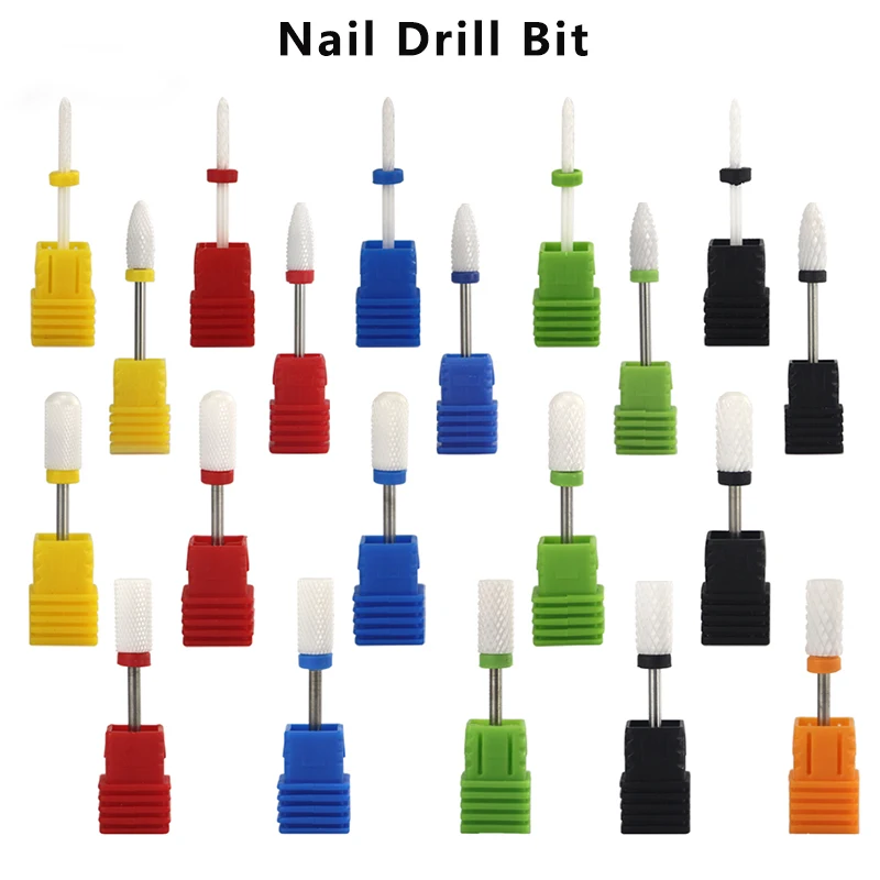 

Professional Electric Ceramic Nail Drill Bit Rotary Polishing Nail Gel Milling Cutter Buffers Cuticle For Manicure Machine Tools