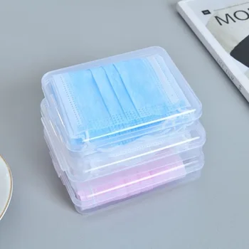

1pc 3pcs Mini Square Fold Face Mask Storage Box Mask Dust-proof Security Pocket Mask Storage Case Container Organizer