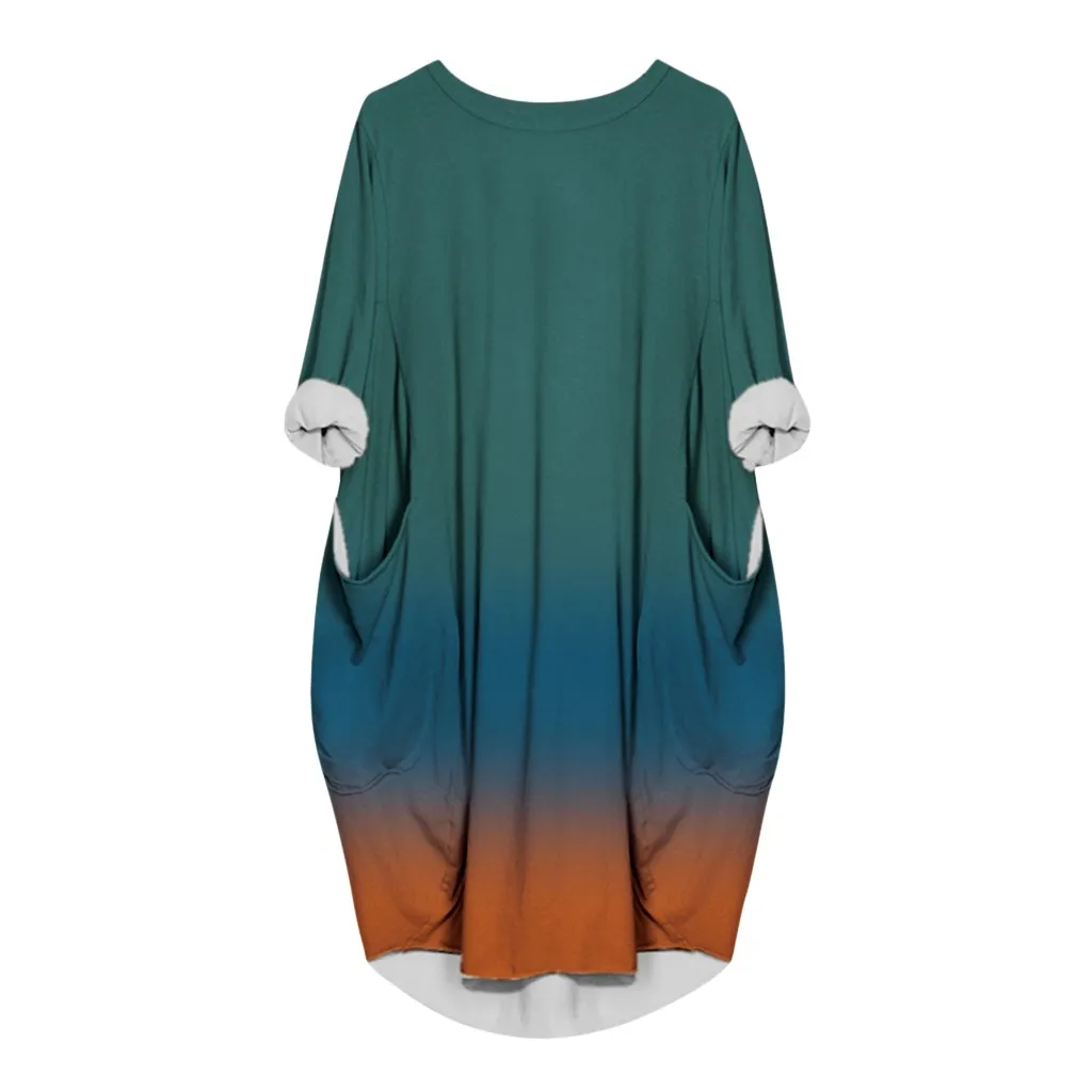 Винтажное платье Vestido, женское платье размера плюс, свободное платье, женское платье с круглым вырезом и длинным карманом, рождественское платье grande taille femme#301102