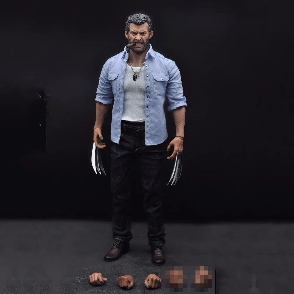 Burning Soul 1/6 Хью Джекман Росомаха, Логан Полный Набор фигурок Angry версия голова и тело и Одежда и аксессуары коллекции подарков