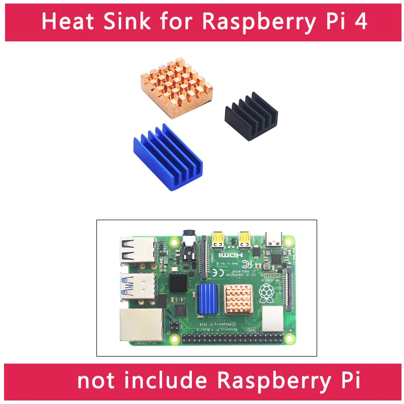 Raspberry Pi 4 Модель B металлический радиатор медный алюминиевый радиатор Охлаждающая подставка радиатор теплоотвод для PCB процессор ОЗУ