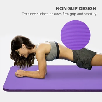 

10mm Thick Yoga Mat Non-Slip Exercise Mat Pad with Carrying Strap and Mesh Bag for Home Gym Fitness Workout Pilates