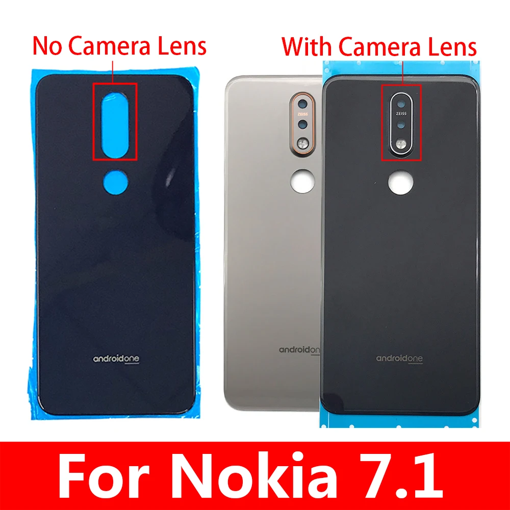 1 шт. Задняя стеклянная задняя крышка для Nokia 7 Крышка корпуса аккумуляторной