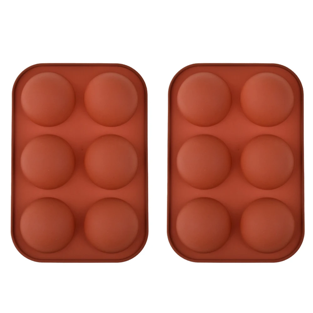 

2PCS Silicone Mold Semi Sphere Baking Mold Cake Mold Chocolate Jelly Dome Mousse Mold Dark Red With 6 Cavity DIY Silicone Mold