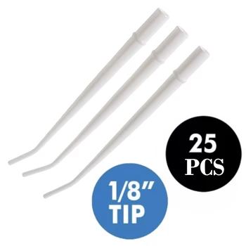 

25pcs 2.5/3.8/5.8mm Disposable Plastic Curved Tips Surgical Aspirator Dental Saliva Ejector Tips Autoclavable Suction Tube