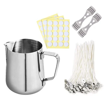 

Fixator Portable Scented Stainless Steel Pouring Pot Beginners Safe Craft Tools Rust Resistant Candle Making Kit Wicks Sticker