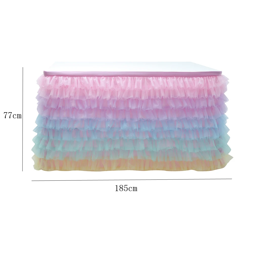 New 5 Colors Wedding Party Tulle Tutu Table Skirt Tableware Birthday Baby Shower Xmas Decor