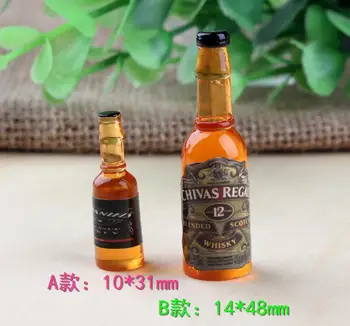 

1/12 Dollhouse Miniature Food Mini Resin Bottle Simulation Wine Bottle Drinks Model Toys Doll house Kitchen Accessories