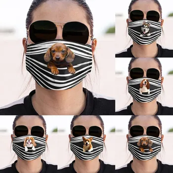 

3pc Face Mask General Dogs Prints With 6pc Activated Carbon Filter Adult Masque En Tissu Lavable Mascarilla Reusable Filter Mask