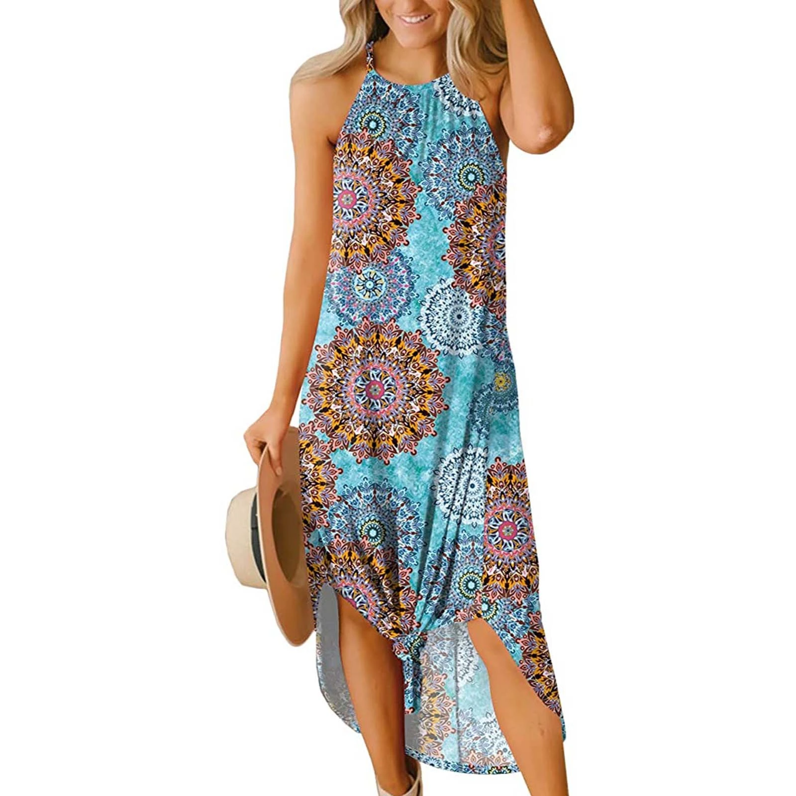 Summer Dresses For 2021 Casual Print Summer match Camisole Loose Dress Vestidos De Verano Mujer|Dresses| - AliExpress