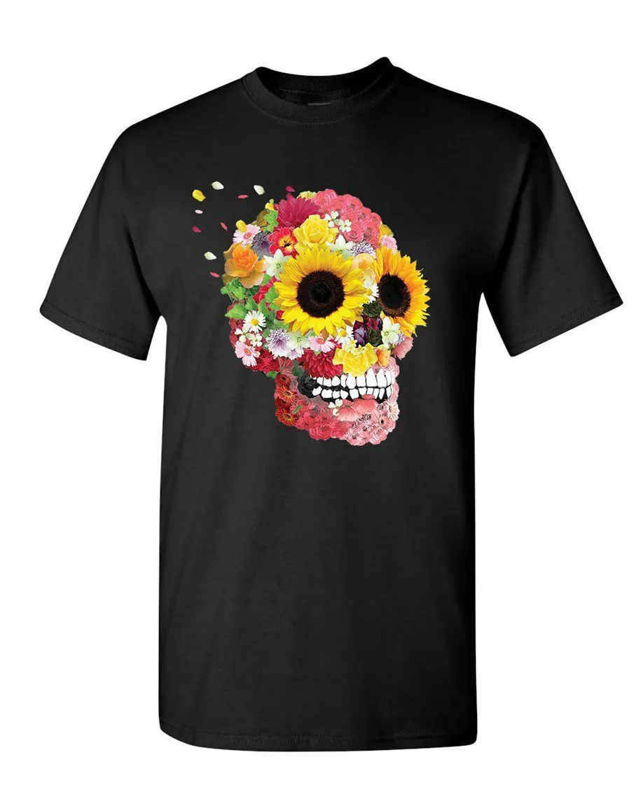 Sunflowers Sugar футболка с черепом День мертвых Calavera Мексика Мужская Лучшие