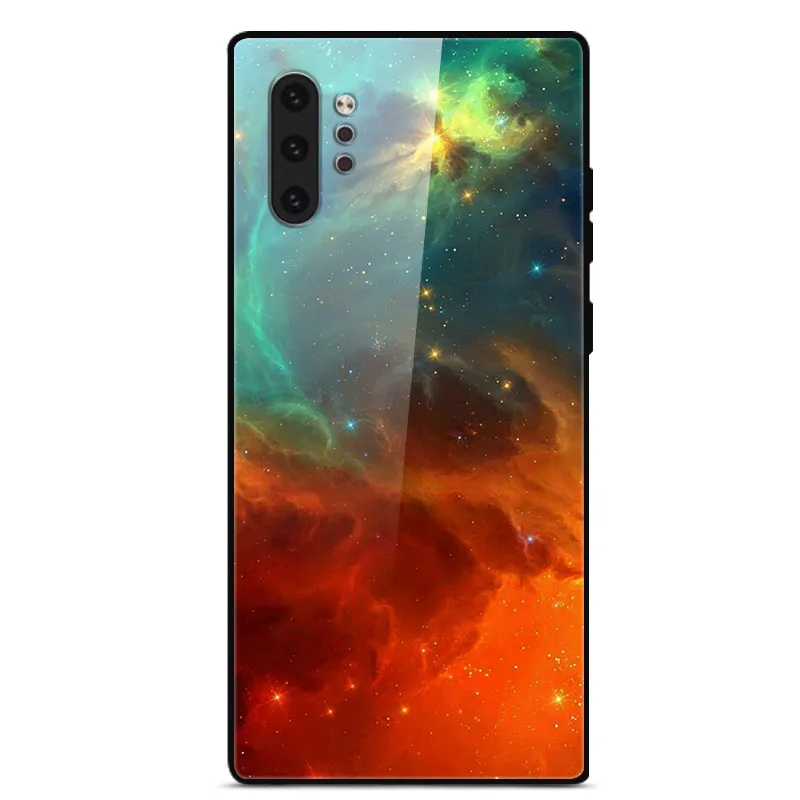 Для samsung Galaxy Note 10 чехол Note10 Pro закаленное стекло твердая задняя крышка для samsung Note10+ Plus 10Pro чехол для телефона s бампер Капа - Цвет: 21