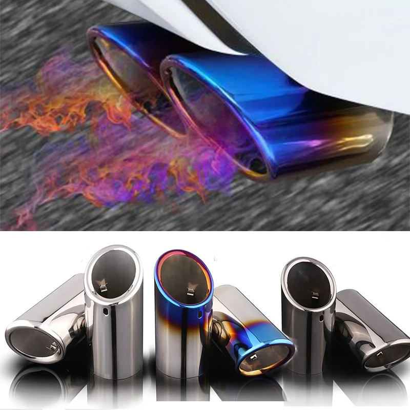 2pcs Car Exhaust Tip Muffler Pipe Stainless Steel Cover For Volkswagen Passat B7 CC Tiguan Magotan Audi A1 A3 A5 A4 B8 Q5 TT A4L |