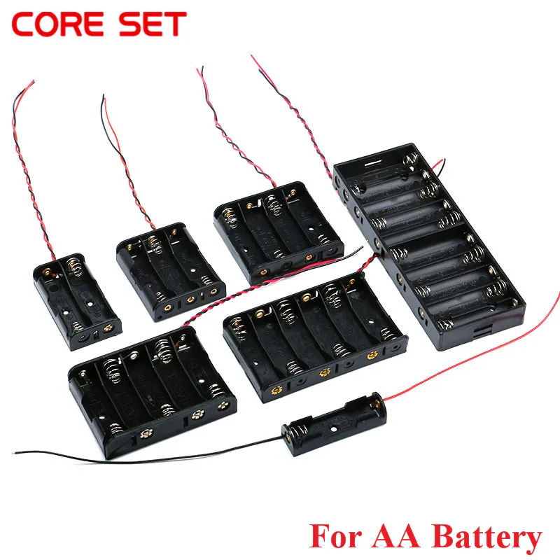 AA Size Power Battery Storage font b Case b font Box Holder Leads With 1 2