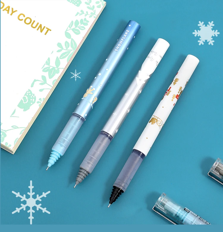 JIANWU 1 шт., 0,5 мм, креативная жидкая нейтральная ручка для снега, милая Концевая черная чернильная ручка, подарок для детей на Рождество и год, kawaii