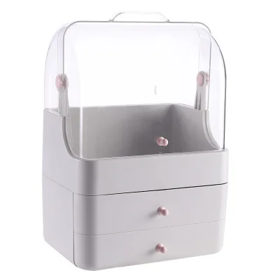 Водонепроницаемый пыленепроницаемый модный портативный туалетный столик держатель для макияжа коробка для хранения ящик Органайзер для ювелирных изделий Прозрачный раскладной - Color: 2