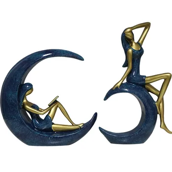 

Modern Abstract Resin Girl Statue Classic Figure Statue Scuplture Home Decoration Accessories Office Living Room Decor Ornament