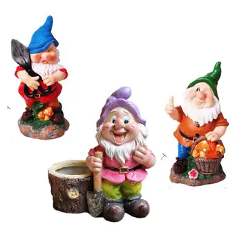 

RESIN DWARFS GNOME GARDEN DECORATION OUTDOOR STATUE DECOR LAWN AND YARD ANIMAL DECORATION
