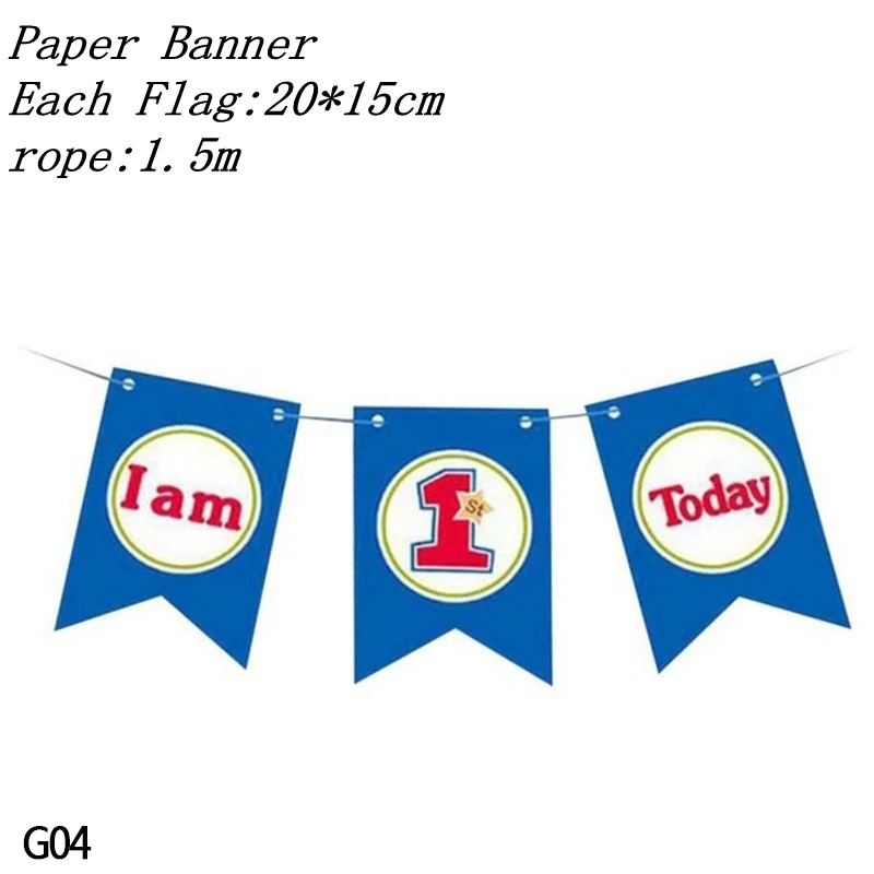 I am 1 Today, бумажный баннерный баннер на день рождения для маленьких мальчиков и девочек, украшение для первого дня рождения - Цвет: i am one banner