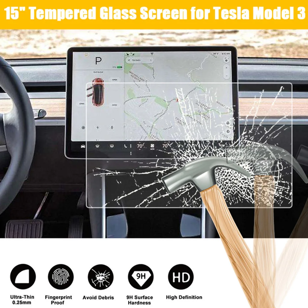 1" Автомобильный Центр управления Сенсорный экран защитная пленка автомобильная навигация Сенсорный экран Закаленное стекло протектор для Tesla модель 3# N