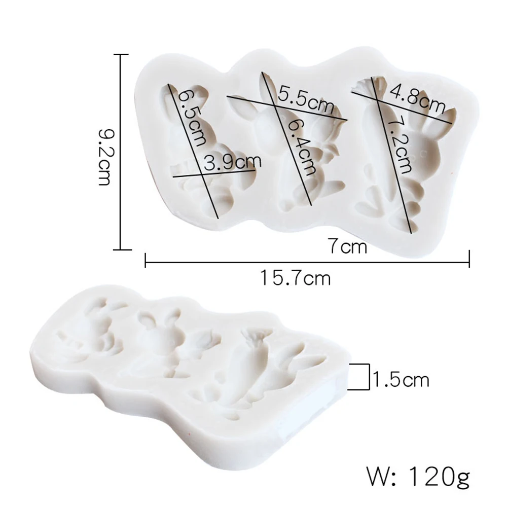 3D Кролик Пасхальный кролик помадка силиконовая форма украшение инструмент мусс шоколадный торт форма для мастики Мягкая Керамика выпечки инструменты