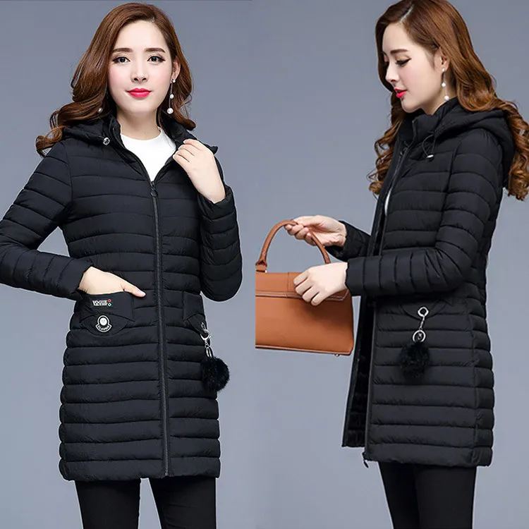 

Cotton Coat Early Spring Cotton Jacket Women's New Cotton-padded Clothes Mid-length Slim Fit Large Size Thin down Feather Cotton