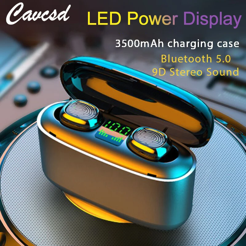 

CAVCSD G5S TWS 3500mah LED Bluetooth Wireless Earphones Headset Earbuds IPX7 Touch Control Sport Headset Noise Cancel Waterproof
