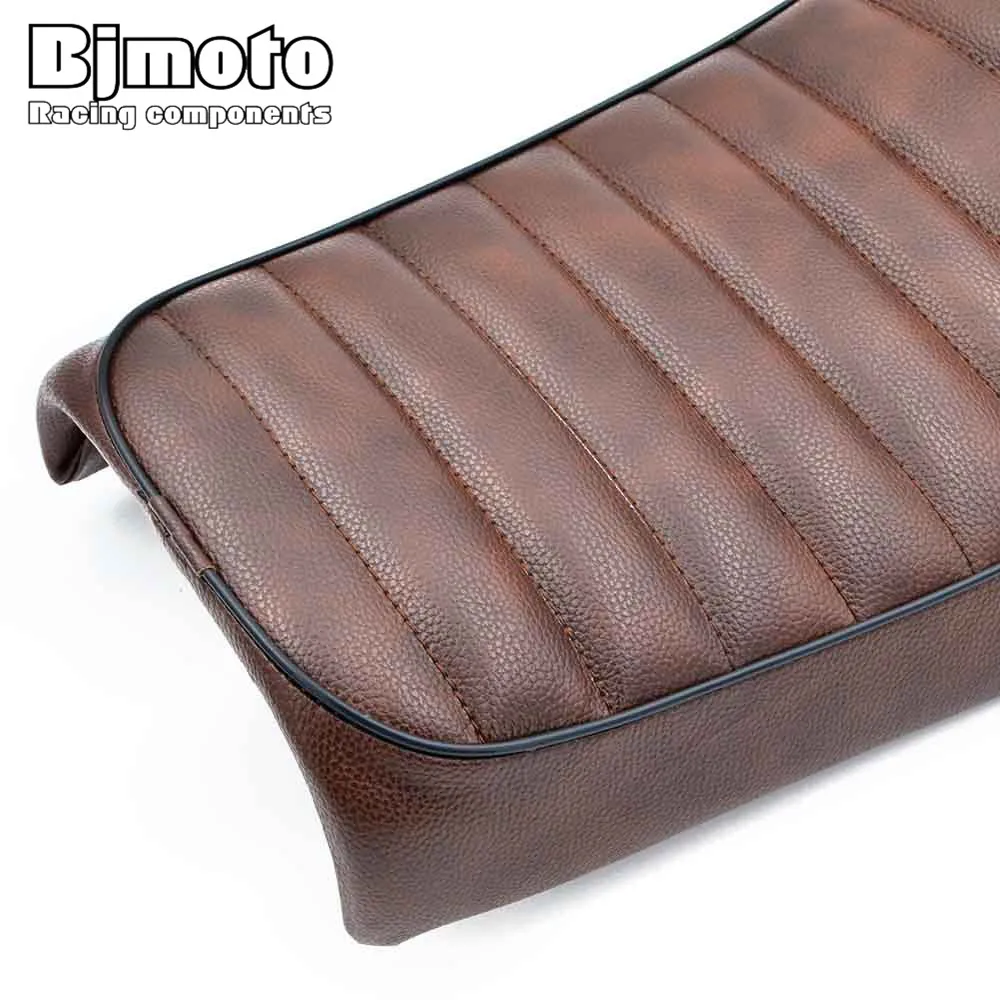 BJMOTO коричневое винтажное плоское сиденье для кафе-гонщика GN CB200 CB350 CB500 CB750 SR400 SR500 XJ XS KZ мотоциклетное Ретро сиденье