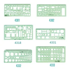 Gabarits de dessin règle pour meubles, l'ingénierie électrique, Design d'intérieur, conception d'écrou, No.4301/4302/4318/4331/4332/4333 
