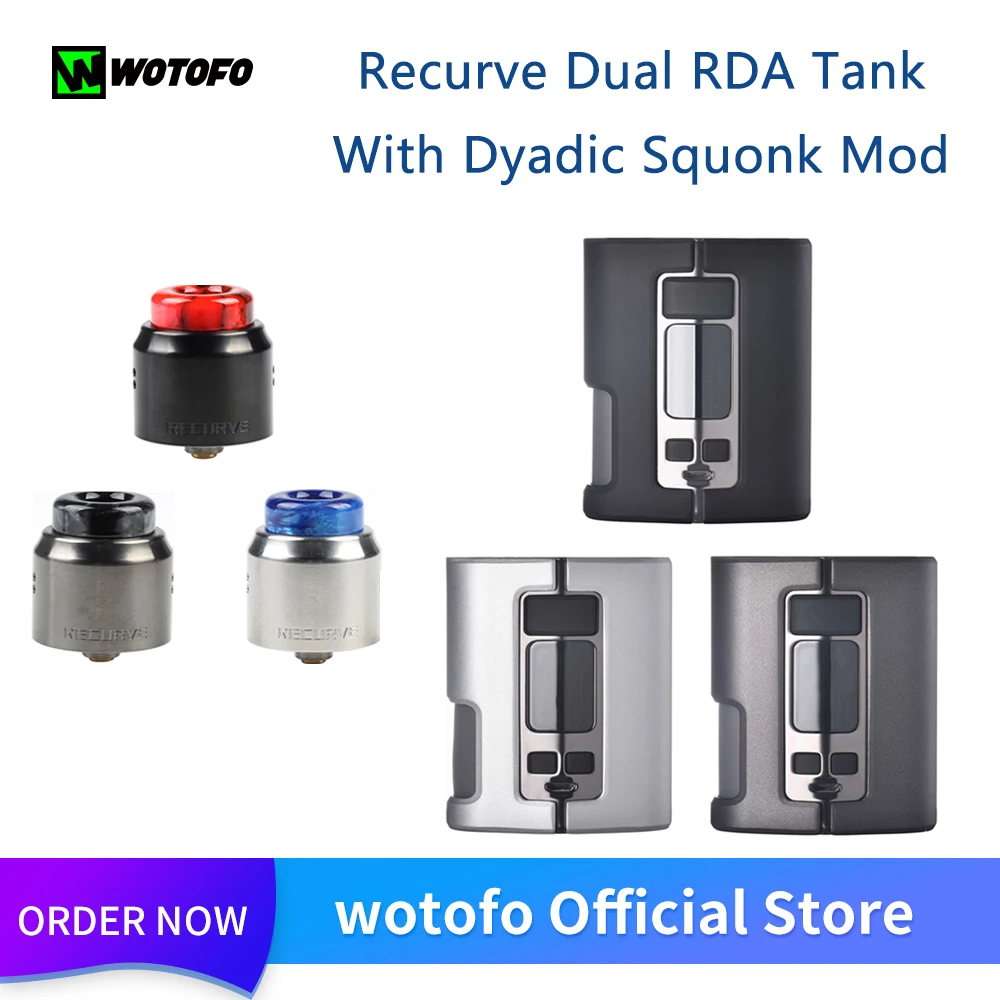 Оригинальный Wotofo Dyadic Squonk коробка мод с изогнутый двойной RDA Vape танк атомайзер 510