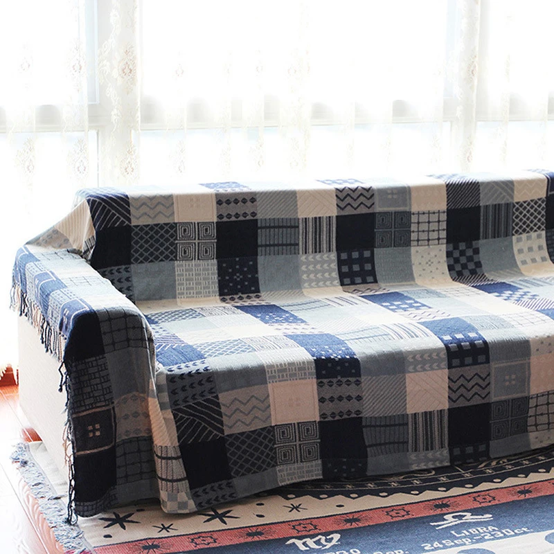 Хлопковое полотенце на диван синель чехол с кисточкой кресло гостиная/loveseat одеяло плед наволочка чехол для дивана