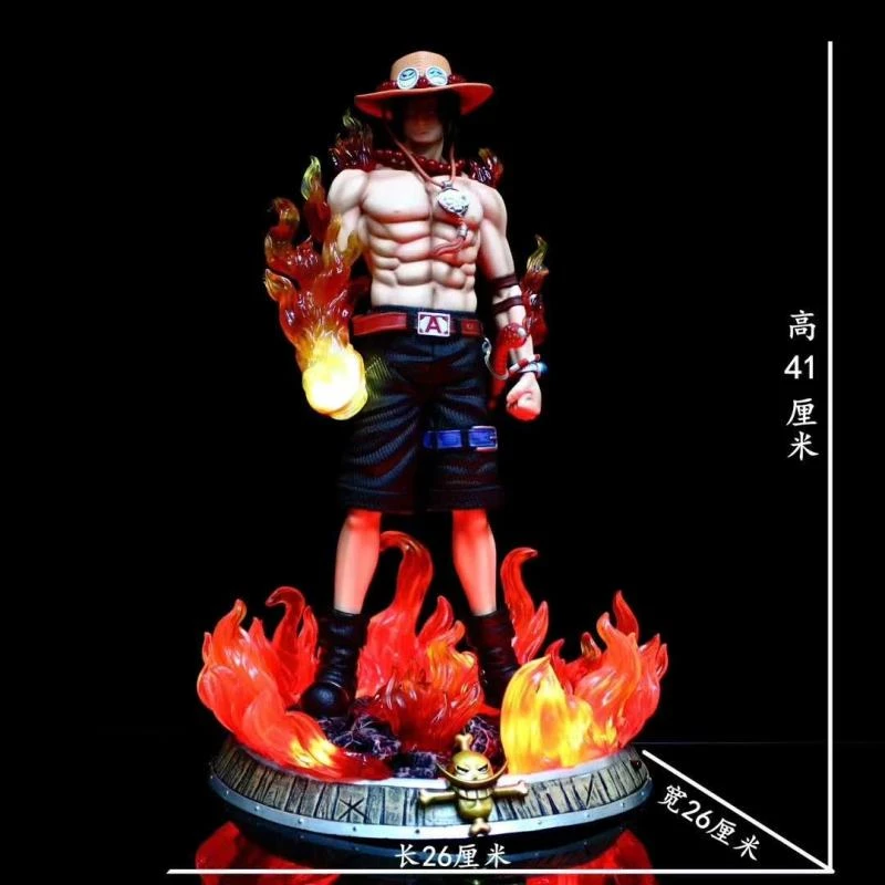 41cm Anime One Piece Ace Gk Statue Portgas D Ace Pvc Action Figure Collection Model Toys Doll Gift For Kids Action Figures Aliexpress