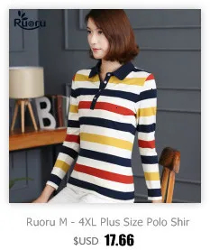 Ruoru M-6XL large size muticolor striped polo shirt women summer spring polo women short sleeve polo femme polo shirt