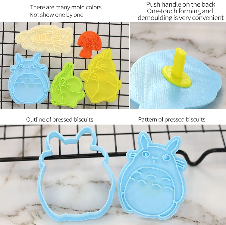 1pcs Baking Biscuit Mold Cartoon My Neighbor Totoro Elf 3D Pressed Frosting Fudge Biscuit Cutter Household Baking Tool