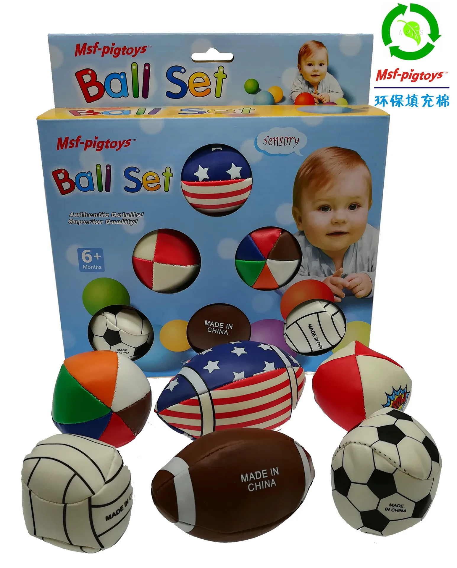 

Hand Ball Infant Ball Toys 6-12 Month Baby Soft Silcone Tactile Perception Ball Massage Ball 6-Pack