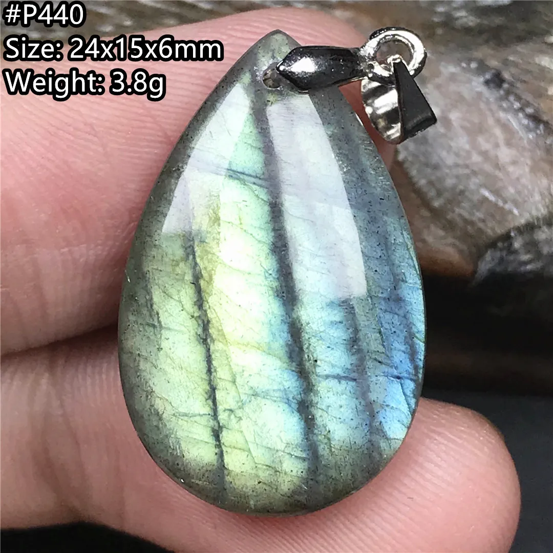 Natural Yellow Blue Light Labradorite Pendant Jewelry For Women Men Beads Silver Crystal Reiki Healing Moonstone Gemstone AAAAA | Украшения