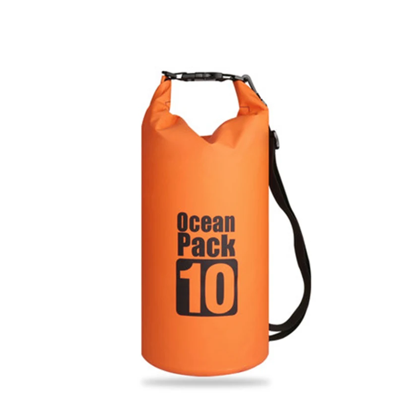 10L Orange 5L/10L/15L/20L/30L открытый плавательный водонепроницаемый мешок пакет ПВХ брезент Кемпинг рафтинг хранения сухой мешок с регулируемым ремешком крюк - Цвет: 10L Orange