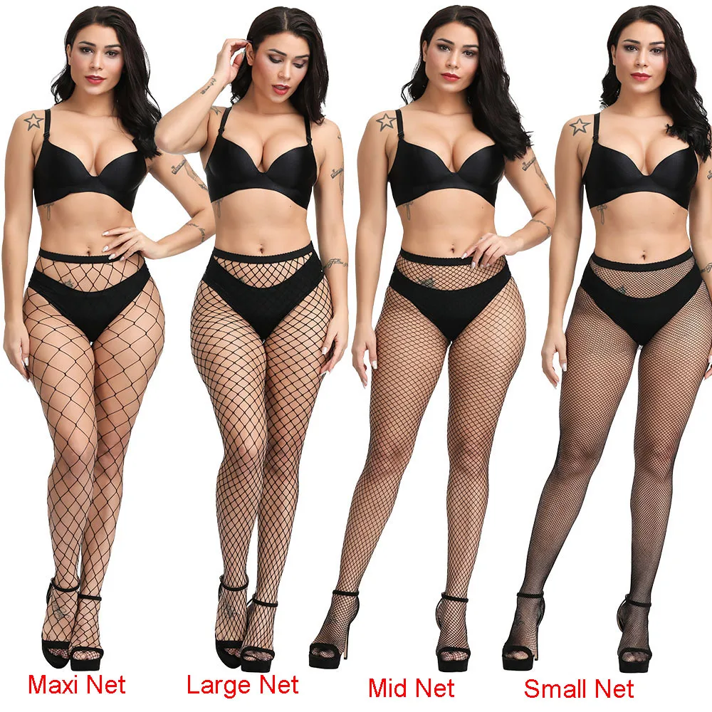 Fishnet Thigh High Nylon Stockings for Women
