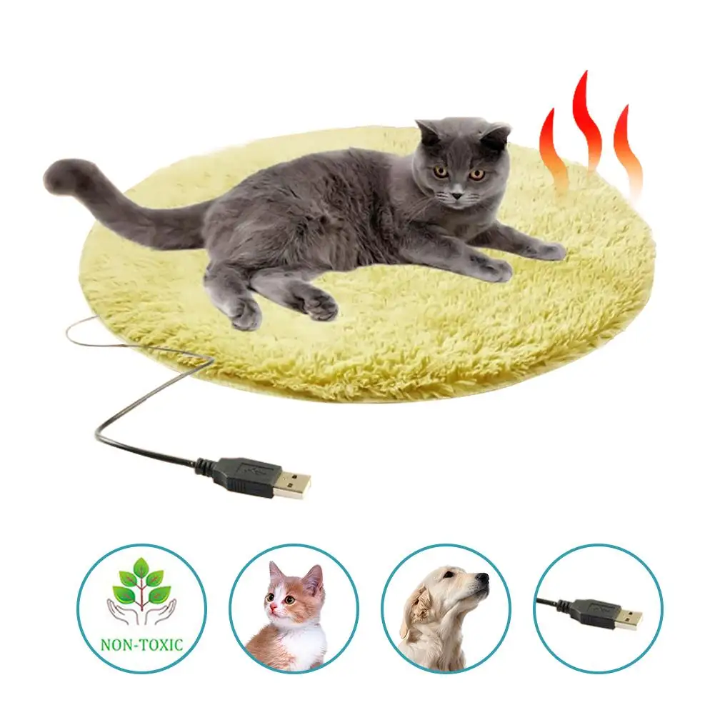 Зимний usb-коврик для кошки и собаки, одеяло для питомца, матрас для кошки, плюшевое одеяло для путешествий и дома, теплая мягкая подушка для домашних животных