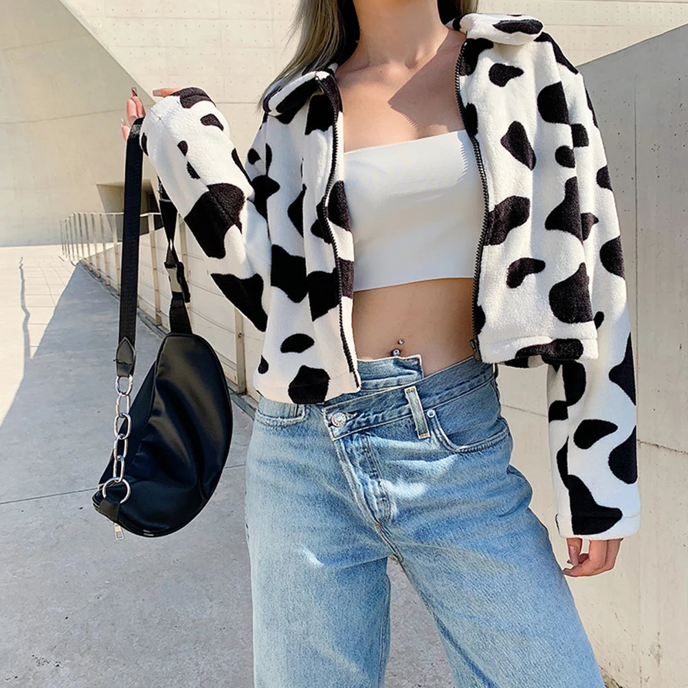 Cow print teddy jacket Clearance