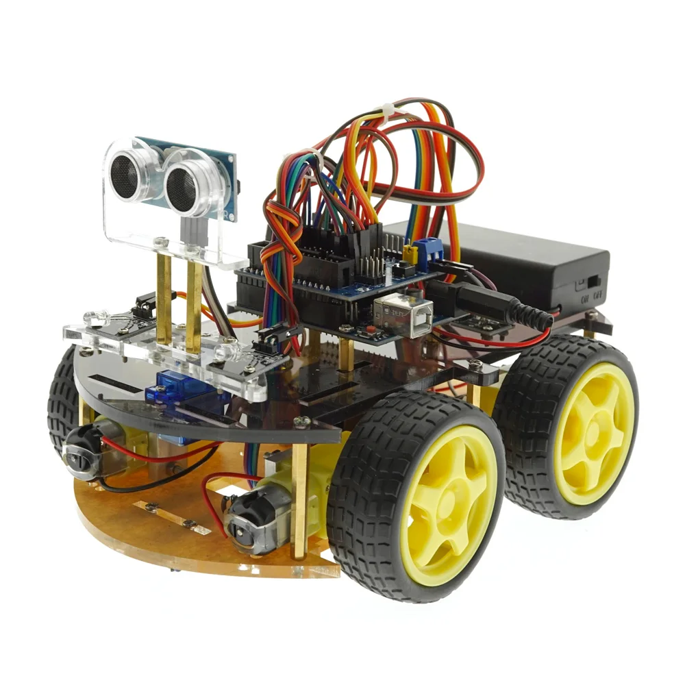 Free Tutorial Multi-function Bluetooth IR Sensor Smart Robot Car For Arduino 