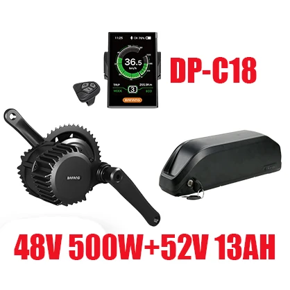 C18 52V13AH Bafang BBS02 48V 500W двигатель комплект для электрического велосипеда с Батарея 48V 52V 13/14. 5/16/17ah преобразователя для электрического велосипеда с сертификатом ce комплект BBS02B - Цвет: C18 52V13AH