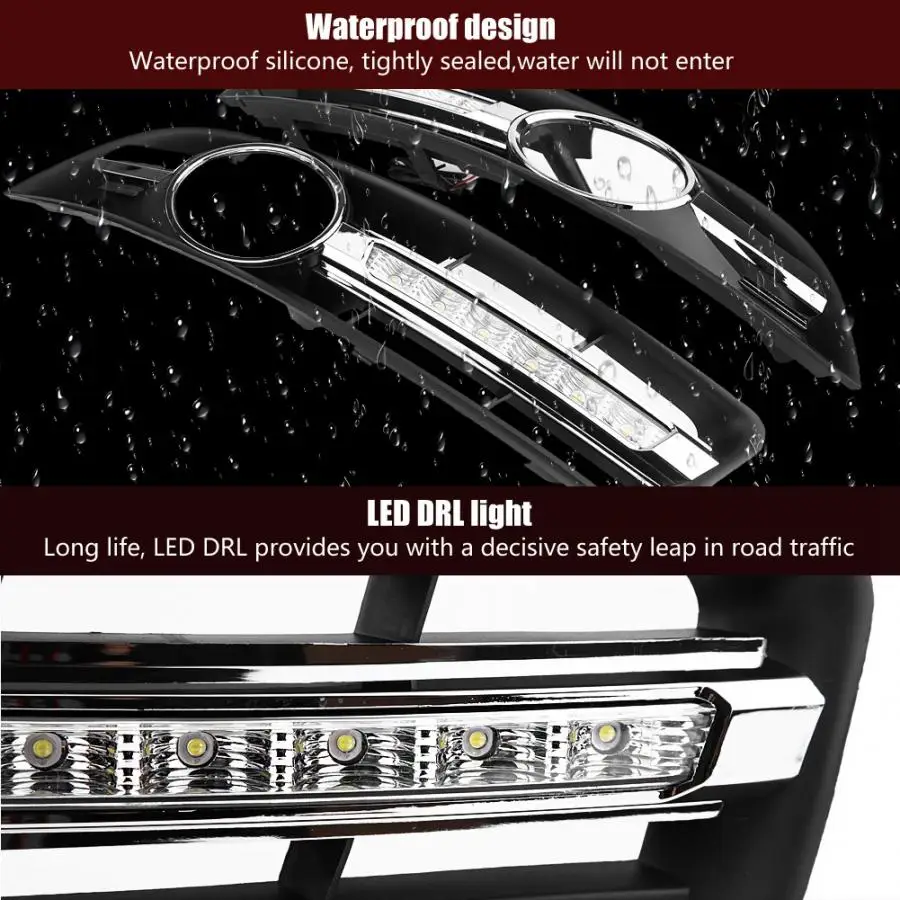 1 пара DC 12V Автомобильные дневные ходовые огни светодиодные дневные ходовые огни Противотуманные фары Крышка для 2005 2006 2007 2008 2009 2010