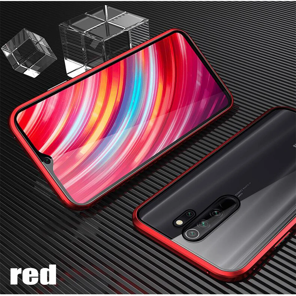 Роскошный чехол из закаленного стекла для Xiaomi Redmi 8 двусторонний Redmi 7 8 8A K20 Pro Note 7 8 Pro передние и задние чехлы с закаленным стеклом - Цвет: Red