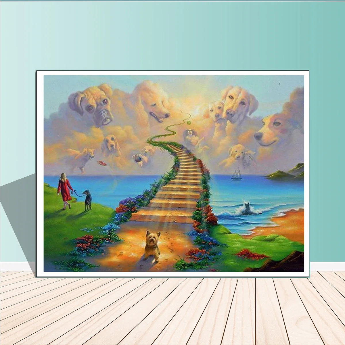 

Wall Art Road To Dog Paradise Home Decoration Modern Painting Home Decor Canvas Painting Posters and Prints Labrador Paris