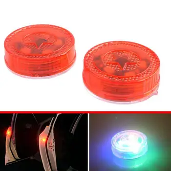 

Hot LED Car Door Opening Warning Lights Magnetic Induction Rear-end Lamps Strobe Collision Accessories Safety Car Flashing C1T4