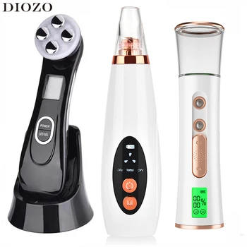 

RF EMS LED Face Light Therapy Beauty Machine Anti Aging Wrinkles + Vacuum Suction Blackhead Remover + Portable Nano Sprayer