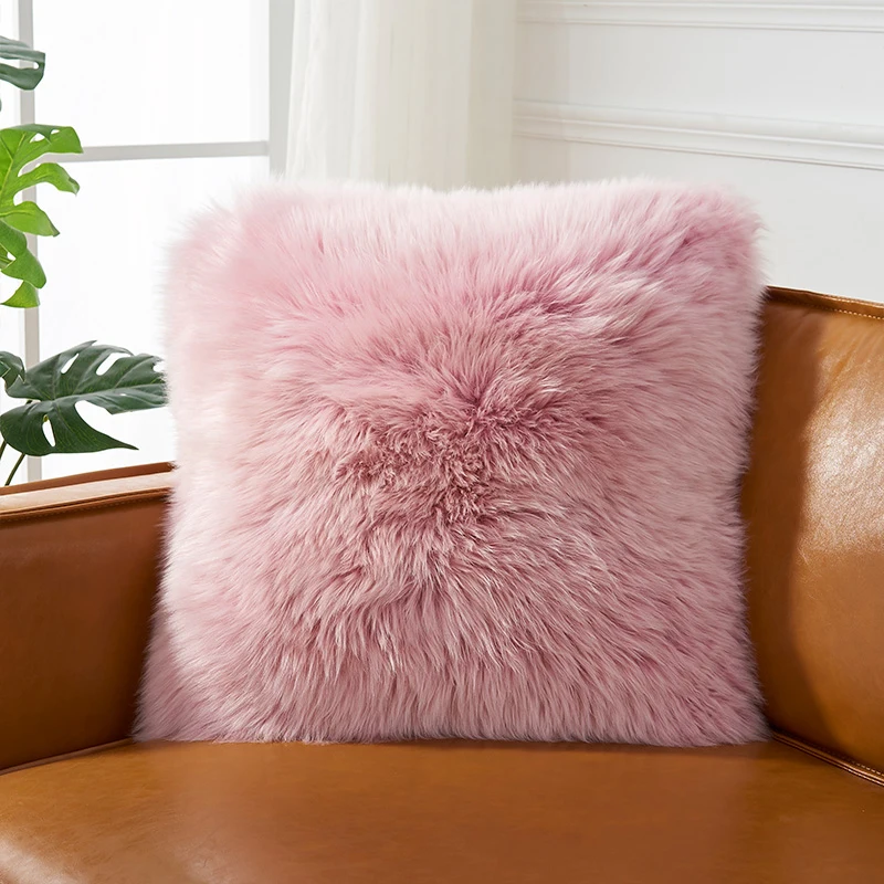 

Plush Pillowcase Super Soft Faux Fur Throw Pillow Cover Cushion Case Pillowcase Square Home sofa Bed Cushion Pillow Cover